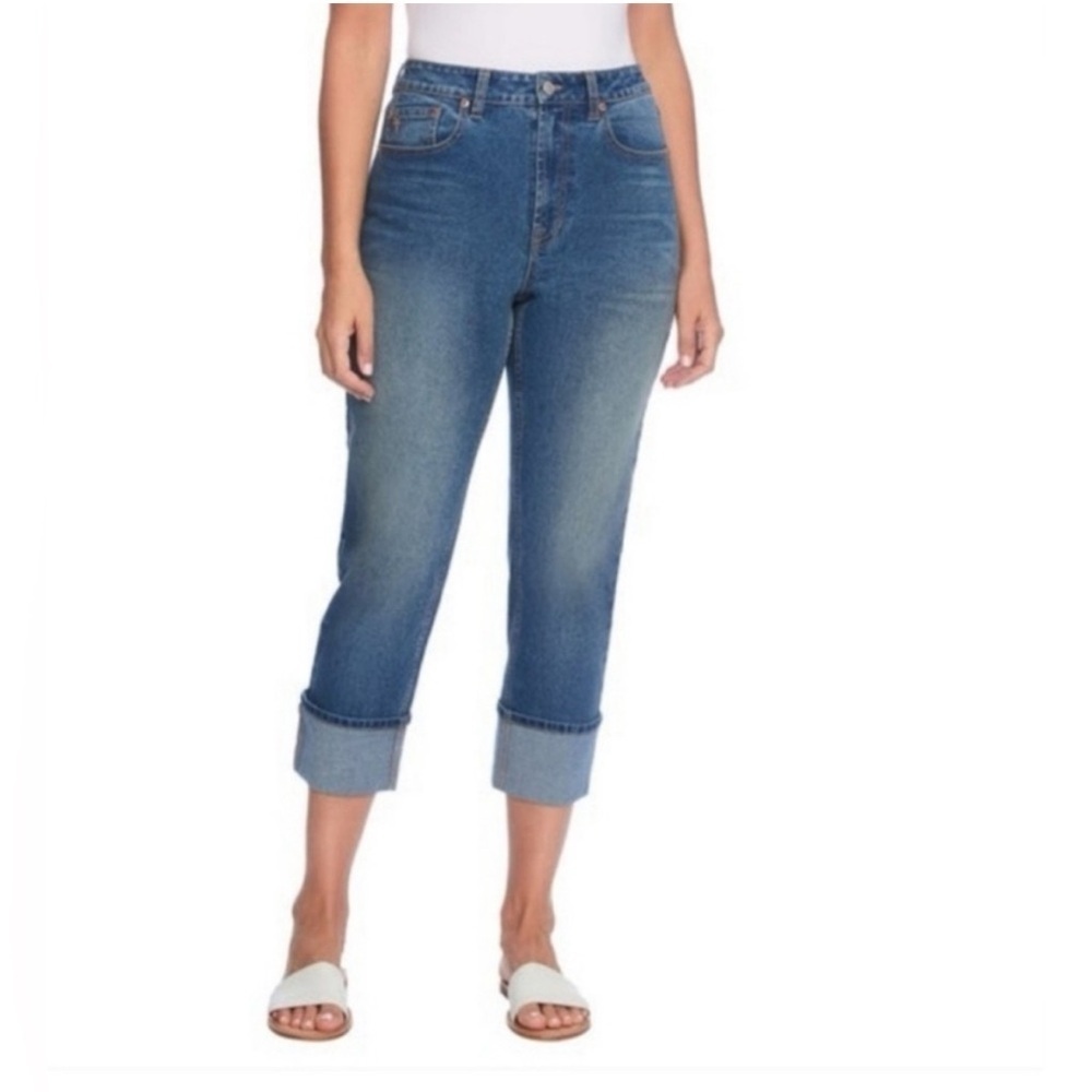 Frye cuffed crop Classic Blue Women's Jeans size 10/30 NWOT